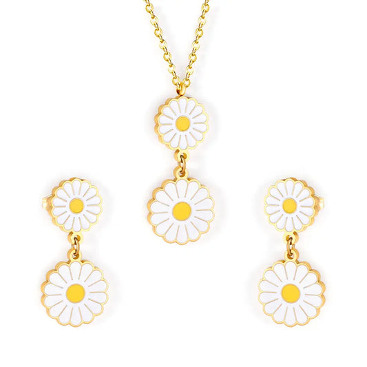 Daisy Flower Jewelry Set