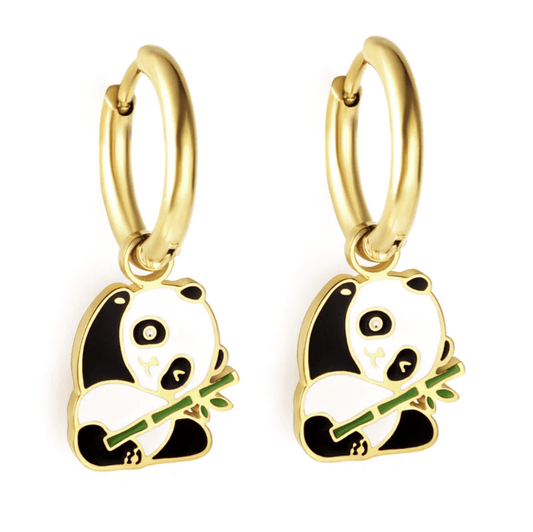 Panda Hoops Earring