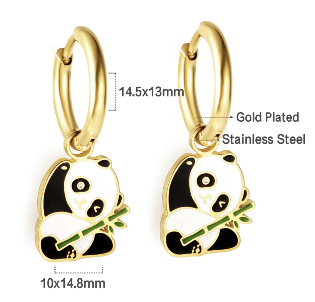 Panda Hoops Earring