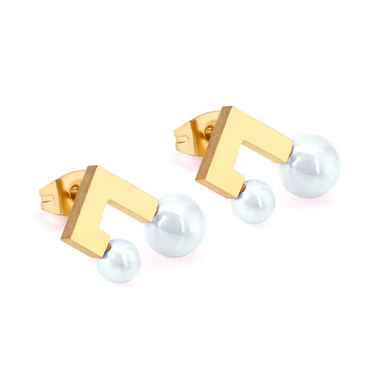 Geo-Pearl Stud Earring